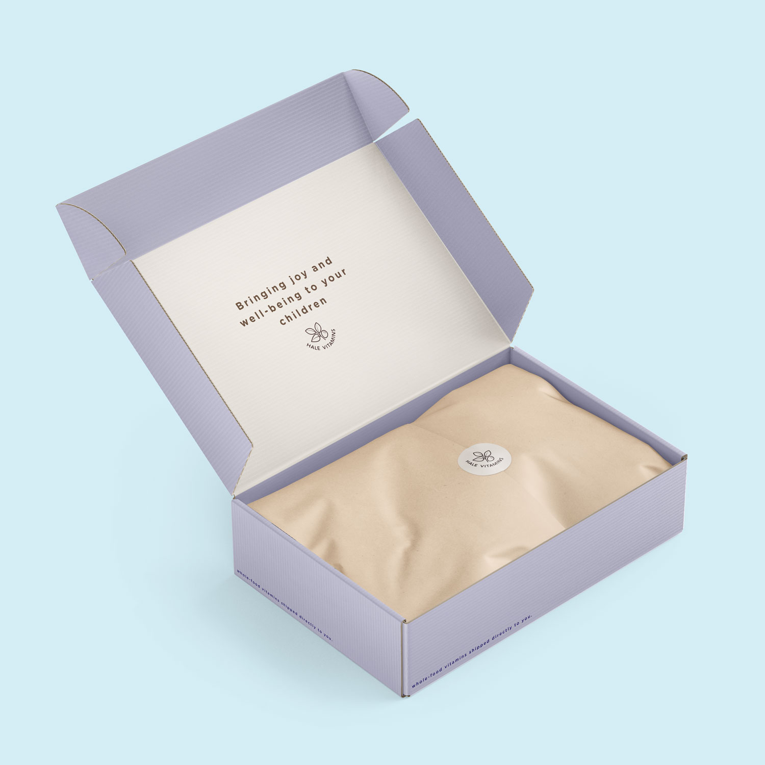 A purple shipping box.