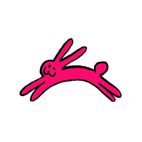 gif of leaping pink bunny
