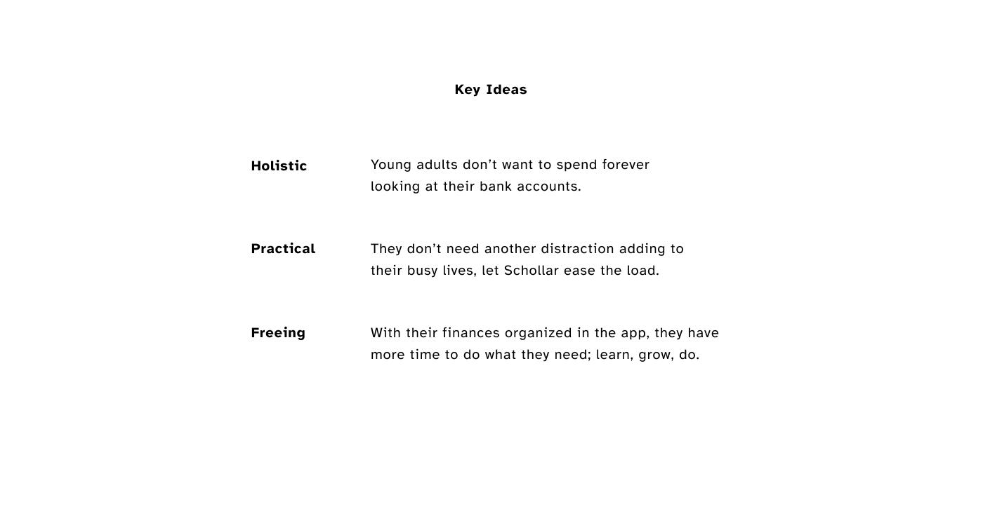 The key ideas of the Schollar app; holistic, practical, and freeing.
